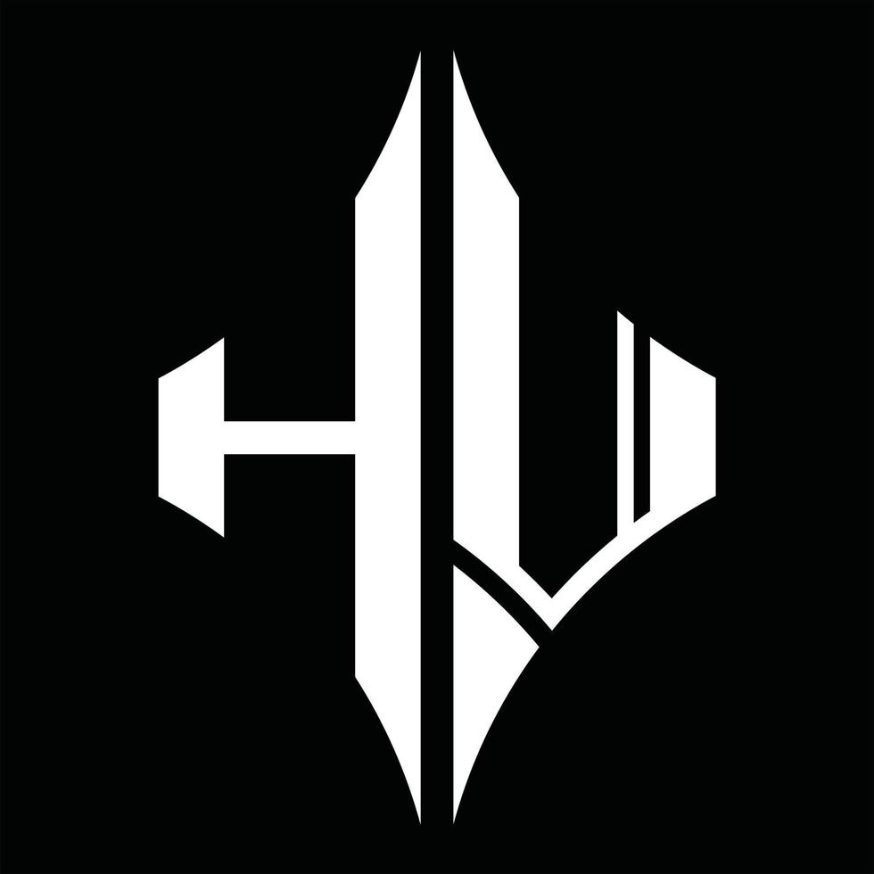 HV Logo monogram with diamond shape design template vector