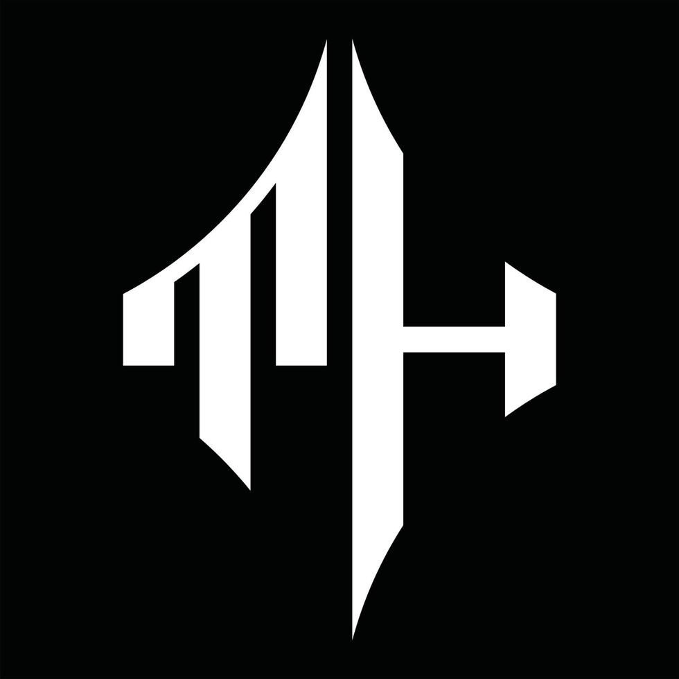 monograma del logotipo th con plantilla de diseño de forma de diamante vector