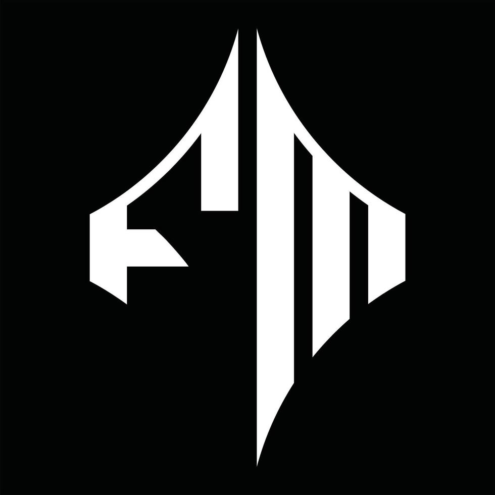 monograma del logotipo de fm con plantilla de diseño de forma de diamante vector