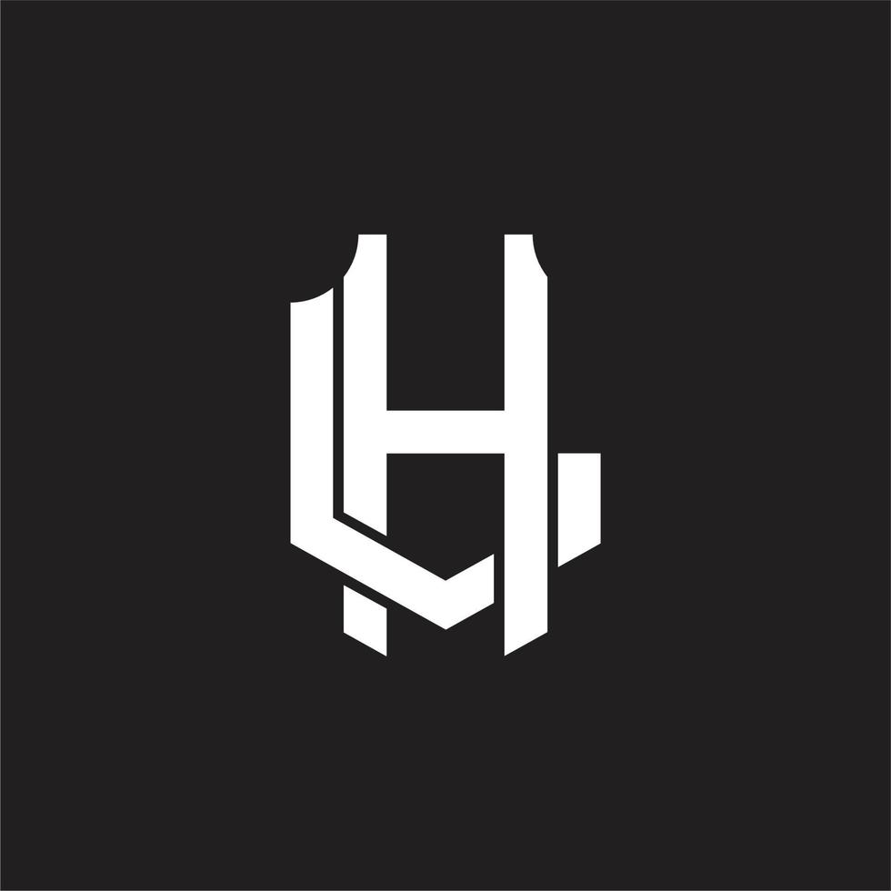 plantilla de diseño de monograma de logotipo hl vector