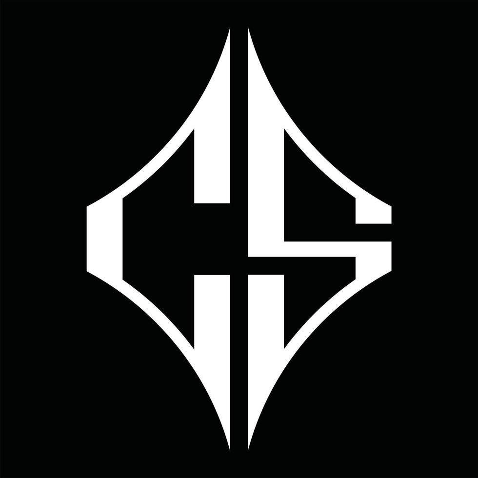 CS Logo monogram with diamond shape design template vector
