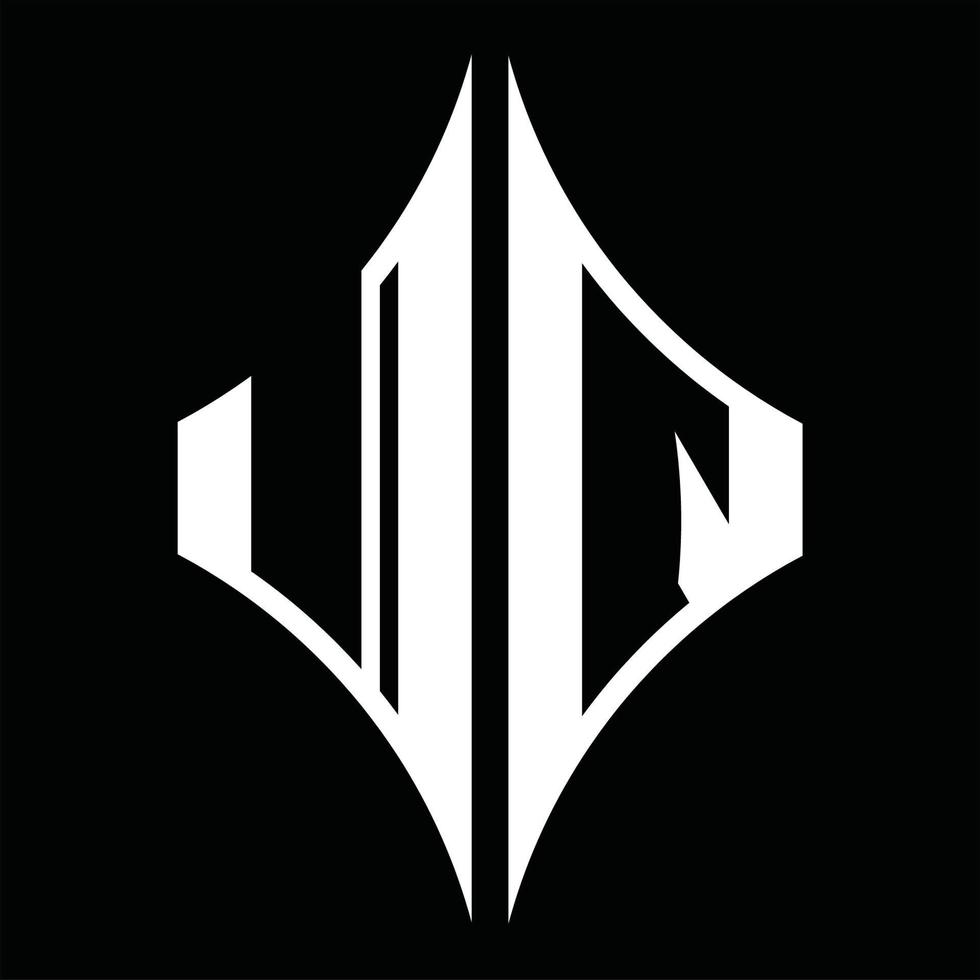 UQ Logo monogram with diamond shape design template vector