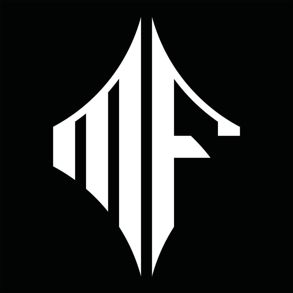 monograma de logotipo mf con plantilla de diseño de forma de diamante vector