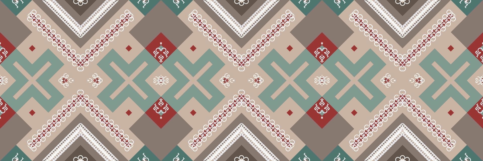 étnico azteca ikat patrón sin costuras textil ikat chevron patrón sin costuras diseño de vector digital para imprimir saree kurti tela de borneo símbolos de pincel azteca muestras ropa de fiesta