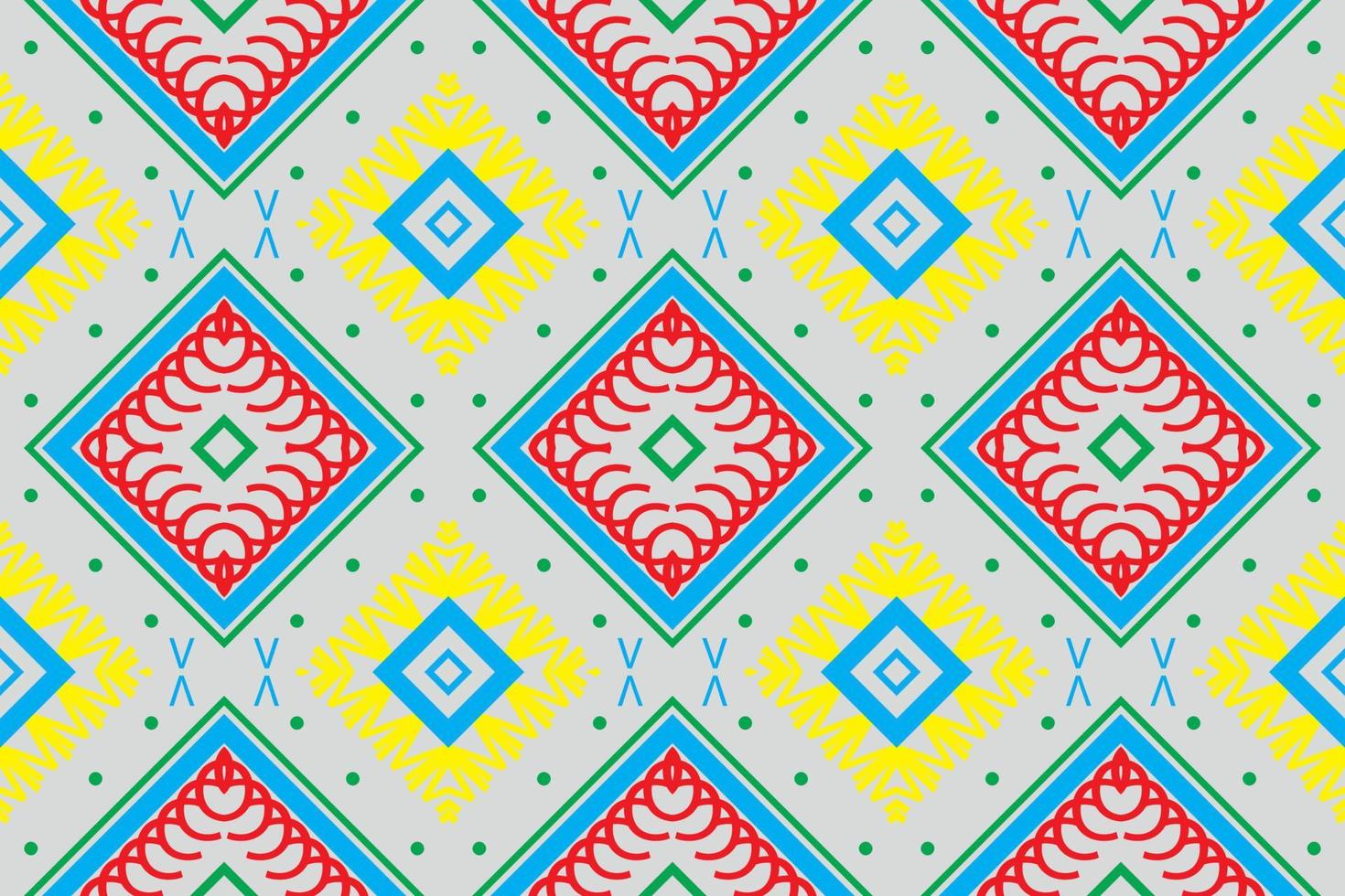 Ethnic Pattern. Ikat Seamless folk embroidery,Traditional ethnic pattern design It is a pattern created by combining geometric shapes. Design for print. Using in the fashion industry. vector