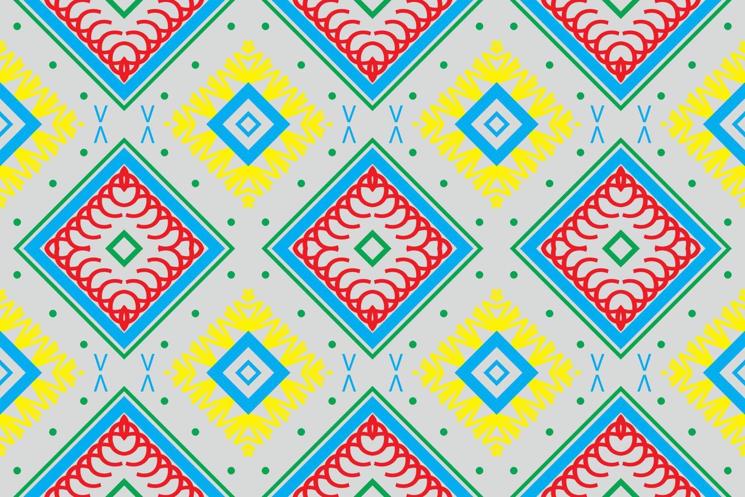 Ethnic Pattern. Ikat Seamless folk embroidery,Traditional ethnic pattern design It is a pattern created by combining geometric shapes. Design for print. Using in the fashion industry. vector