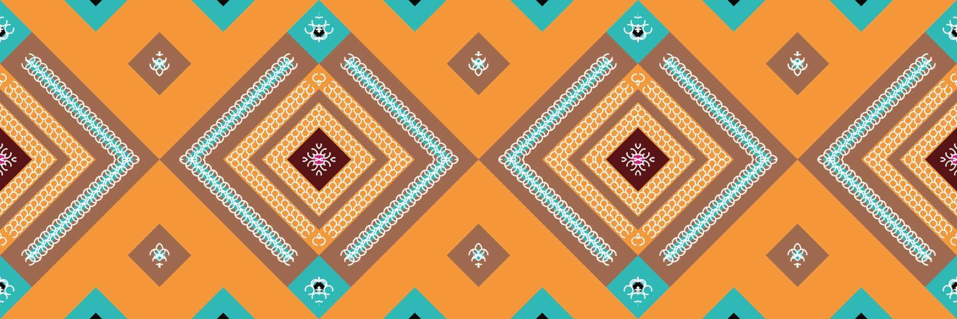 Ethnic Aztec Ikat Seamless Pattern Textile ikat frame seamless pattern digital vector design for Print saree Kurti Borneo Fabric Aztec brush symbols swatches cotton