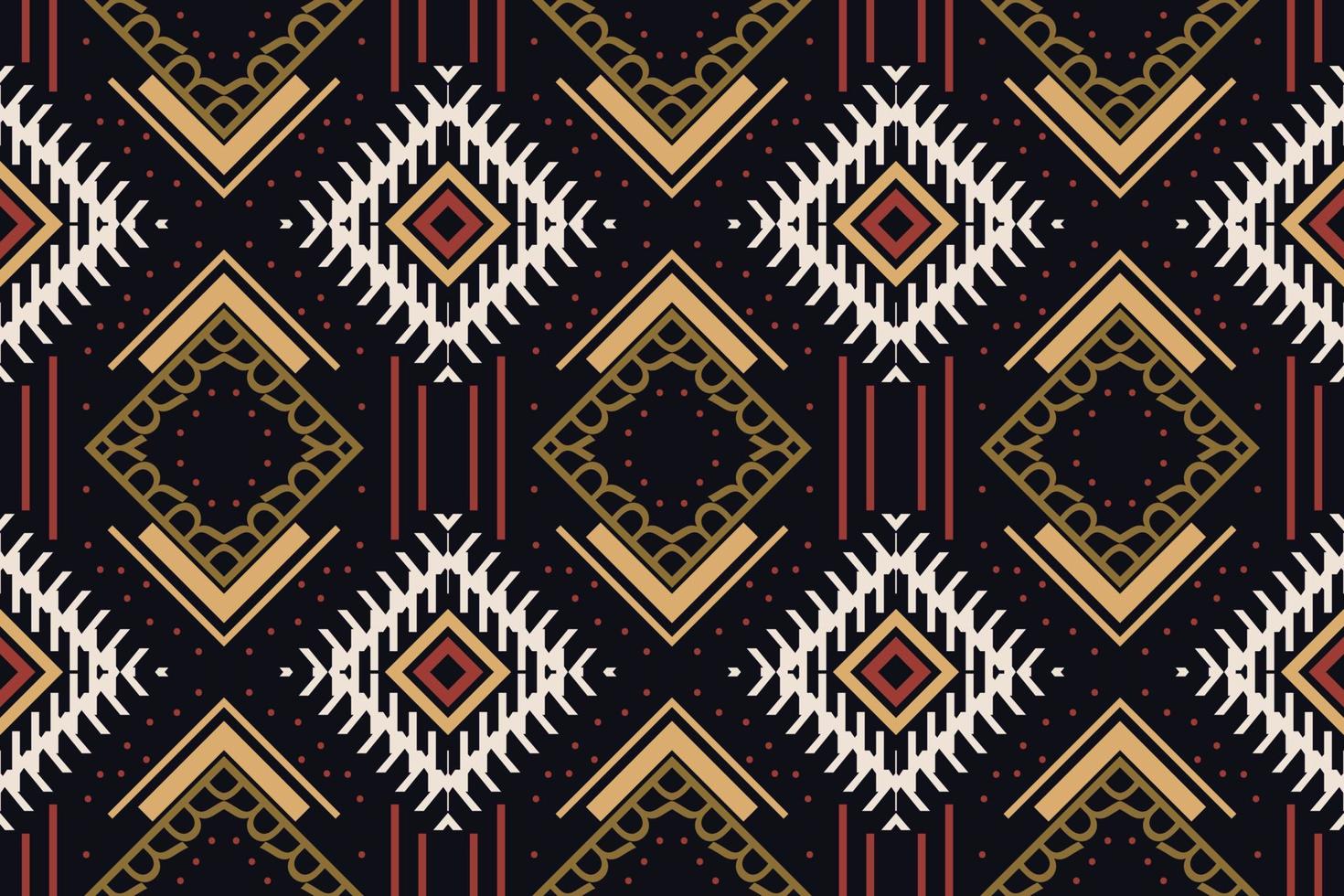 Ethnic Pattern. Ikat Seamless folk embroidery,traditional patterned carpets It is a pattern created by combining geometric shapes. Design for print. Using in the fashion industry. vector