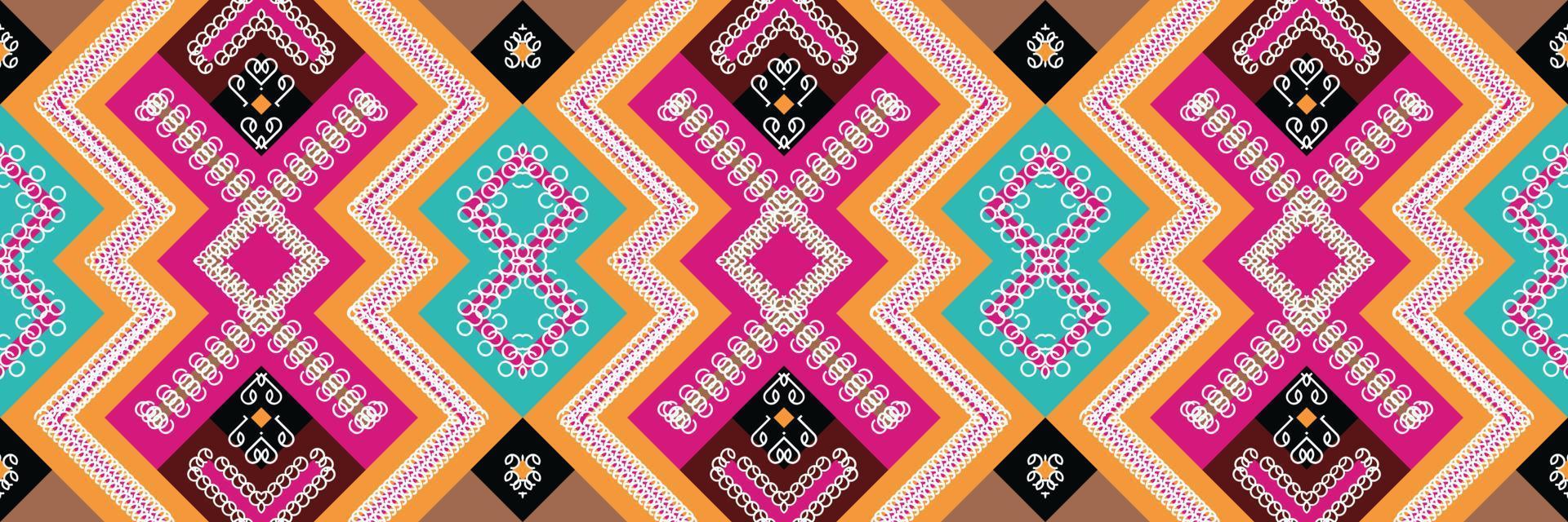 Ethnic Aztec Ikat Seamless Pattern Textile ikat damask seamless pattern digital vector design for Print saree Kurti Borneo Fabric Aztec brush symbols swatches party wear