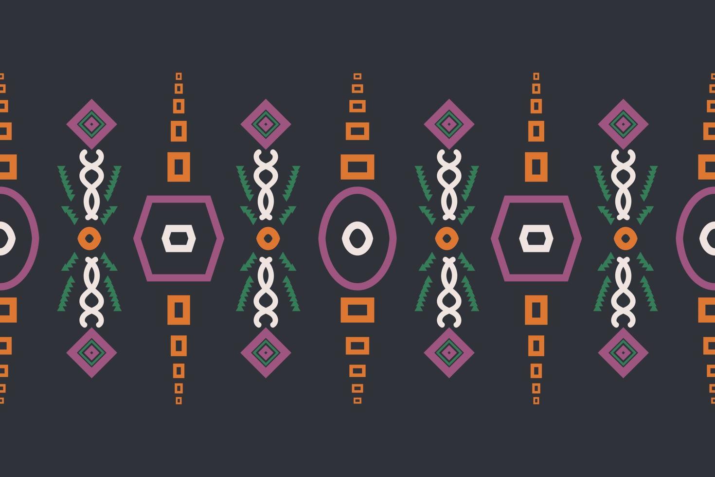 Ethnic border Ikat Seamless Pattern Textile ikat background seamless pattern digital vector design for Print saree Kurti Borneo Fabric border brush symbols swatches designer