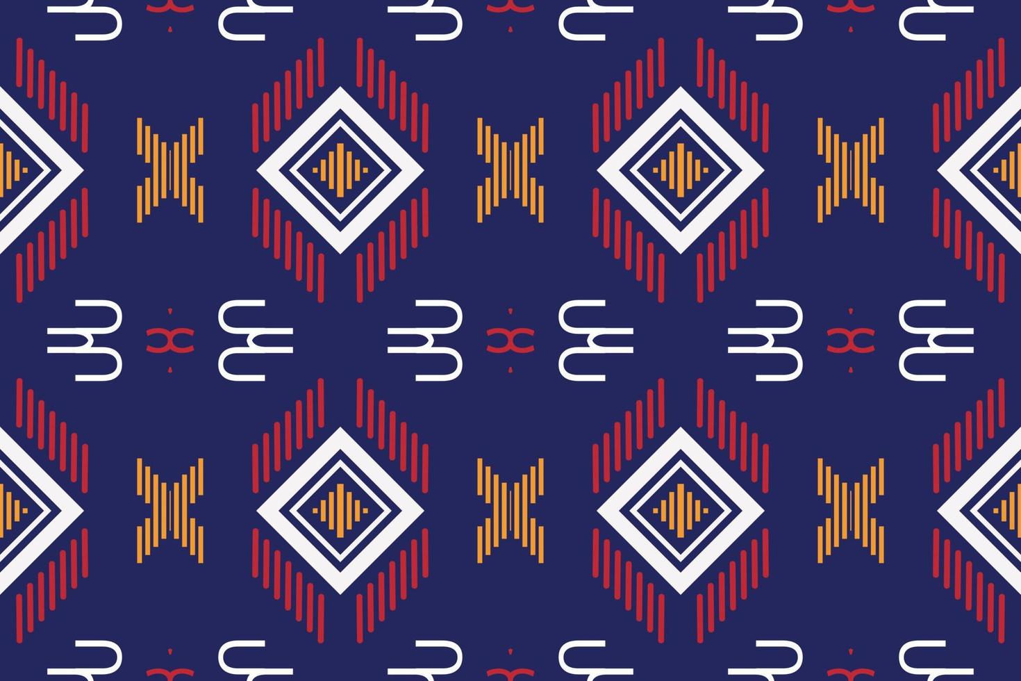 Ethnic Pattern vector. Ikat Seamless embroidery, traditional patterned carpets It is a pattern created by combining geometric shapes. Design for print. Using in the fashion industry. vector