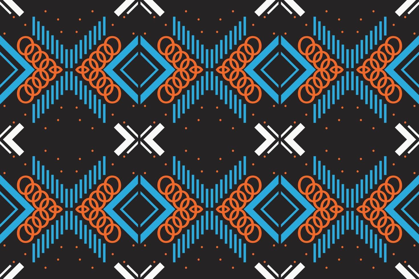 Ethnic Pattern vector. Ikat Seamless embroidery, Ikat Seamless folk embroidery, Ikat Seamless folk embroidery, traditional patterned carpets It is a pattern created by combining geometric shapes. vector