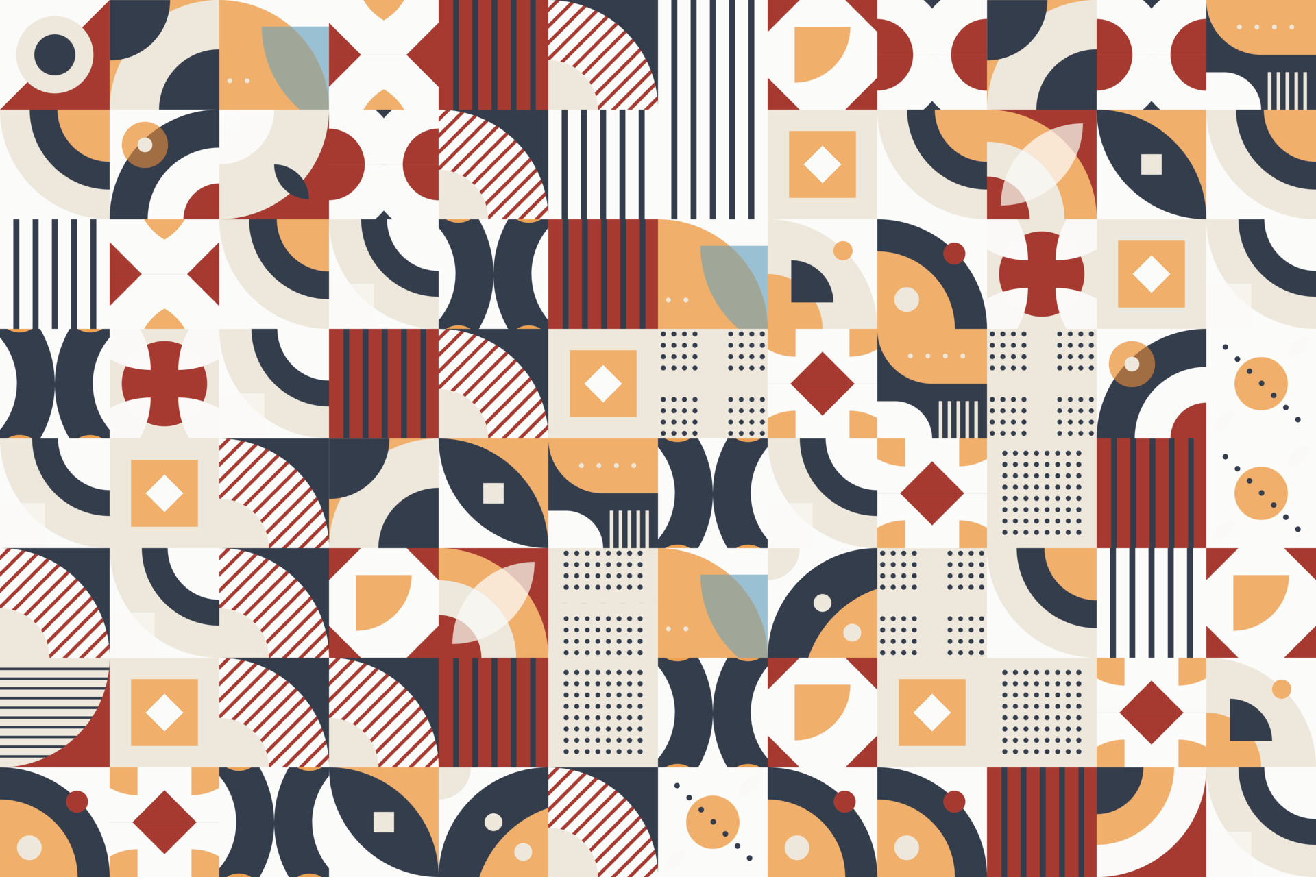 Trendy Modern geometry shapes vector seamless pattern It consists of a