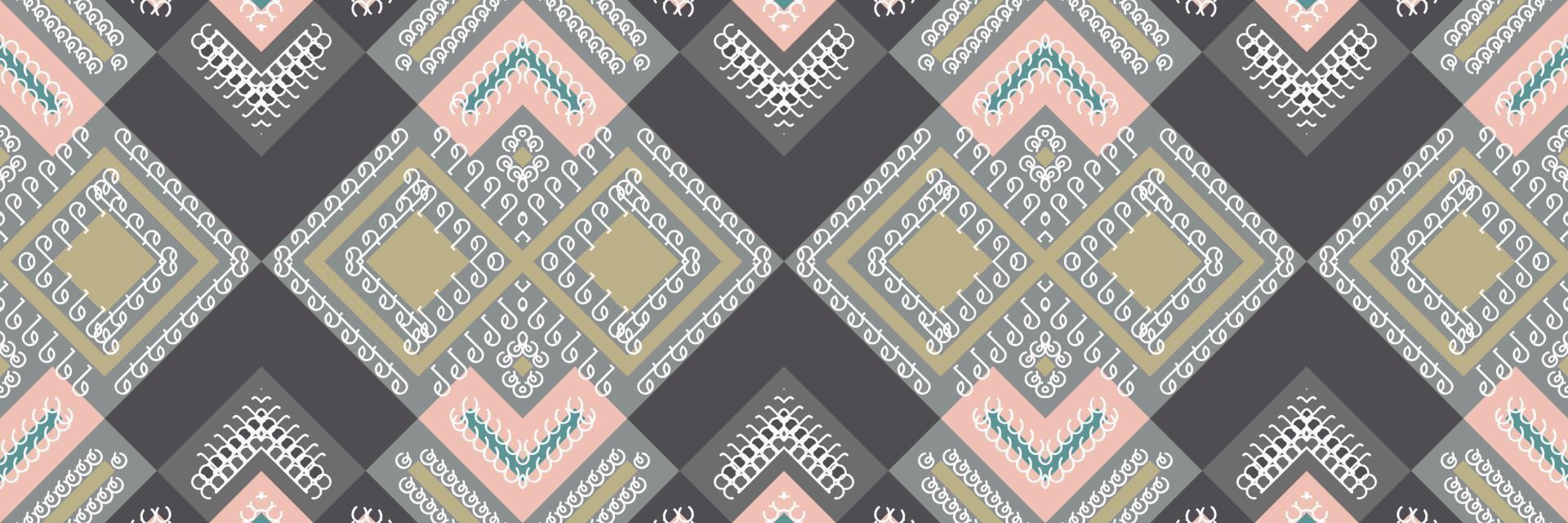 Ikat Seamless Pattern  ikat texture batik textile seamless pattern digital vector design for Print saree Kurti Borneo Fabric border brush symbols swatches designer