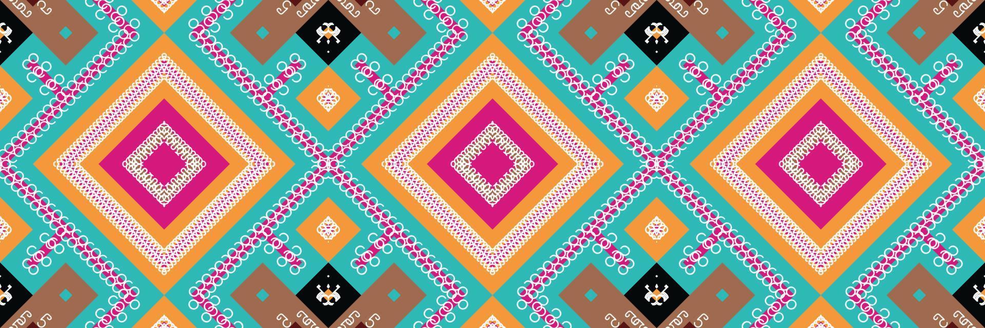 Ethnic Aztec Ikat Seamless Pattern Textile ikat design seamless pattern digital vector design for Print saree Kurti Borneo Fabric Aztec brush symbols swatches stylish