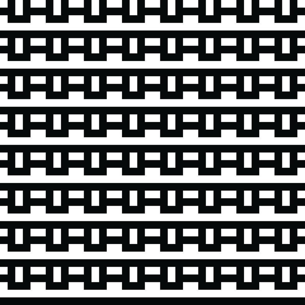 Minimalist geometric background. Abstract Monochrome Minimalist vector seamless pattern. Minimalist stylish abstract texture. Repeating geometric braided lines from rectangular tiles.
