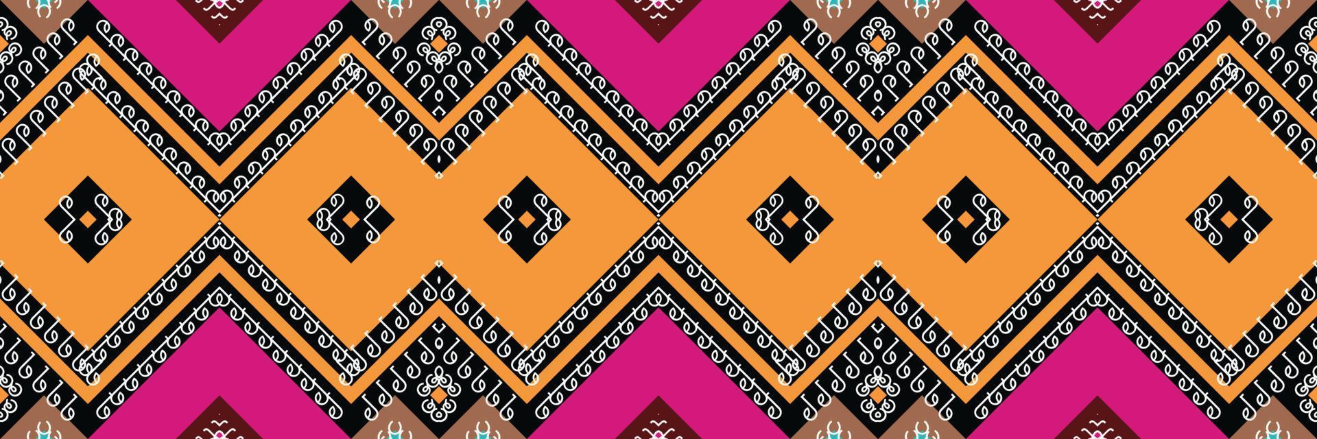 Ethnic Aztec Ikat Seamless Pattern Textile ikat diamond seamless pattern digital vector design for Print saree Kurti Borneo Fabric Aztec brush symbols swatches designer