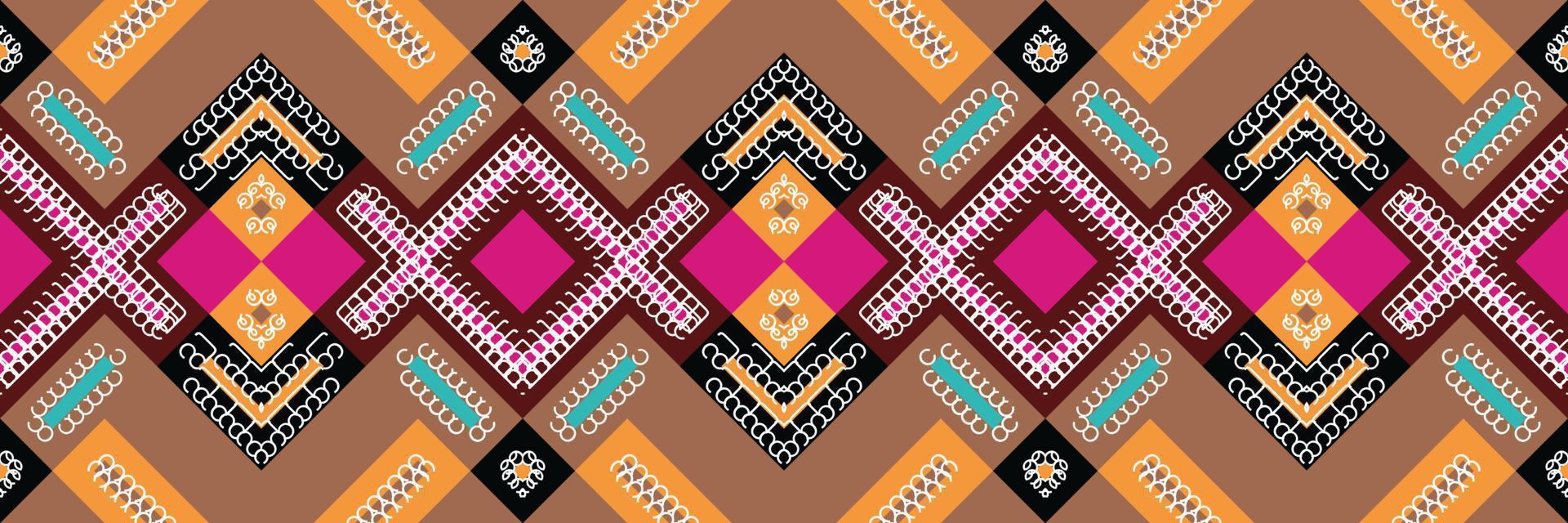 Ethnic Aztec Ikat Seamless Pattern Textile ikat floral seamless pattern digital vector design for Print saree Kurti Borneo Fabric Aztec brush symbols swatches designer