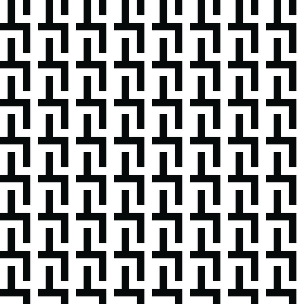 Modern geometric background. Abstract Monochrome Vector seamless pattern. Modern stylish abstract texture. Repeating geometric braided lines from rectangular tiles.