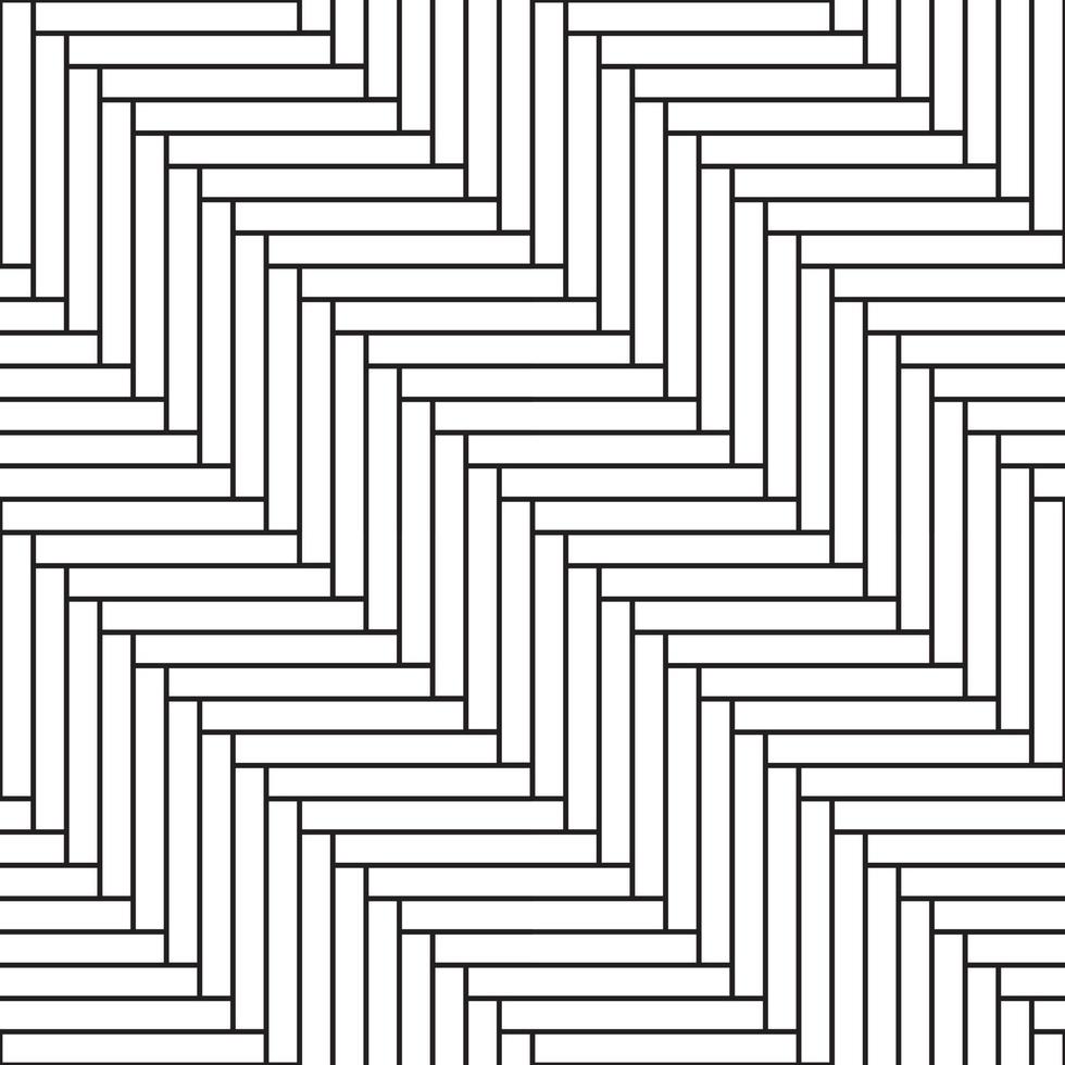 Black line vintage herringbone wooden floor. Vector monochrome seamless pattern. Parquet design texture