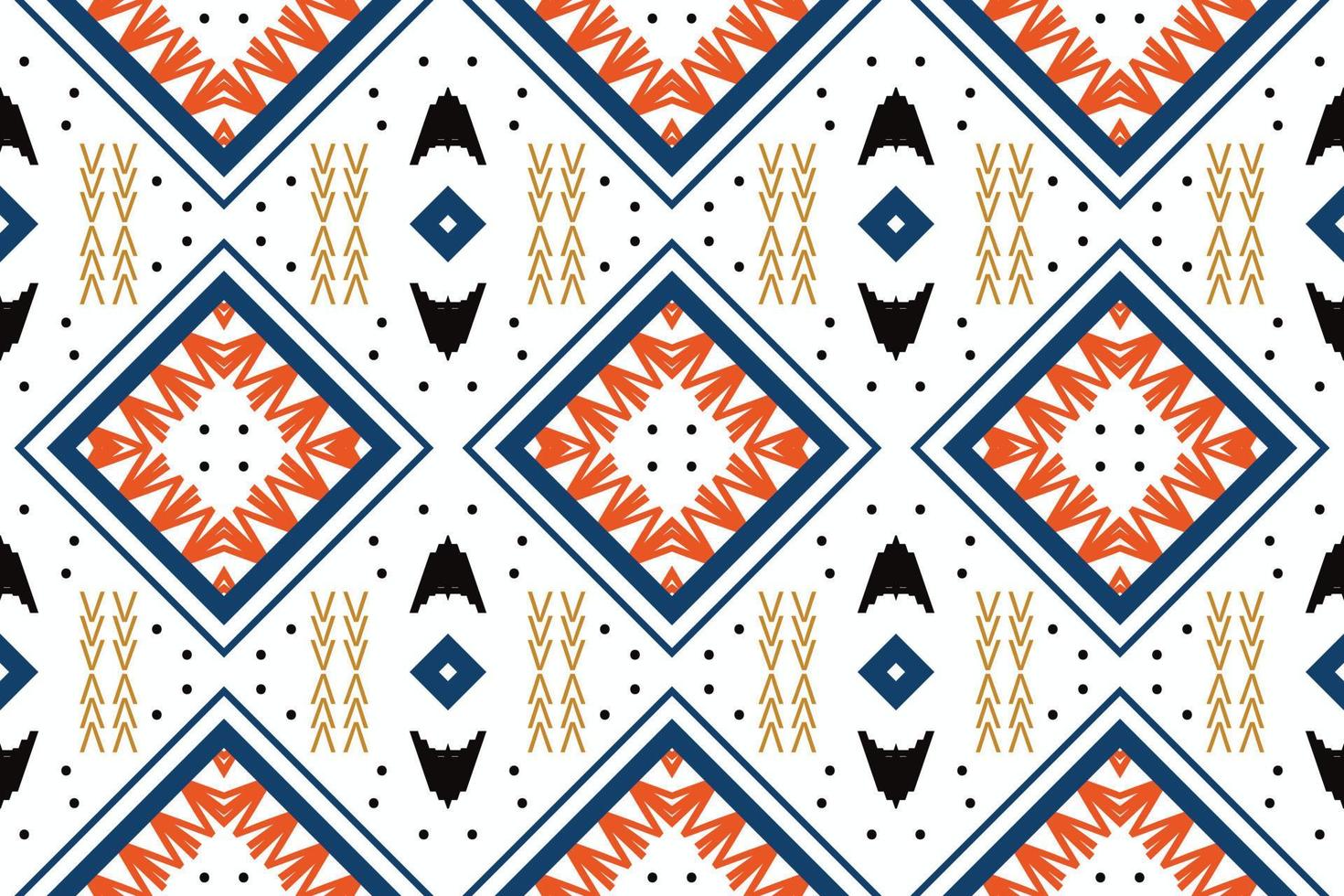 Ethnic Pattern. Ikat Seamless folk embroidery,It is a pattern created by combining geometric shapes. Design for print. Using in the fashion industry. vector