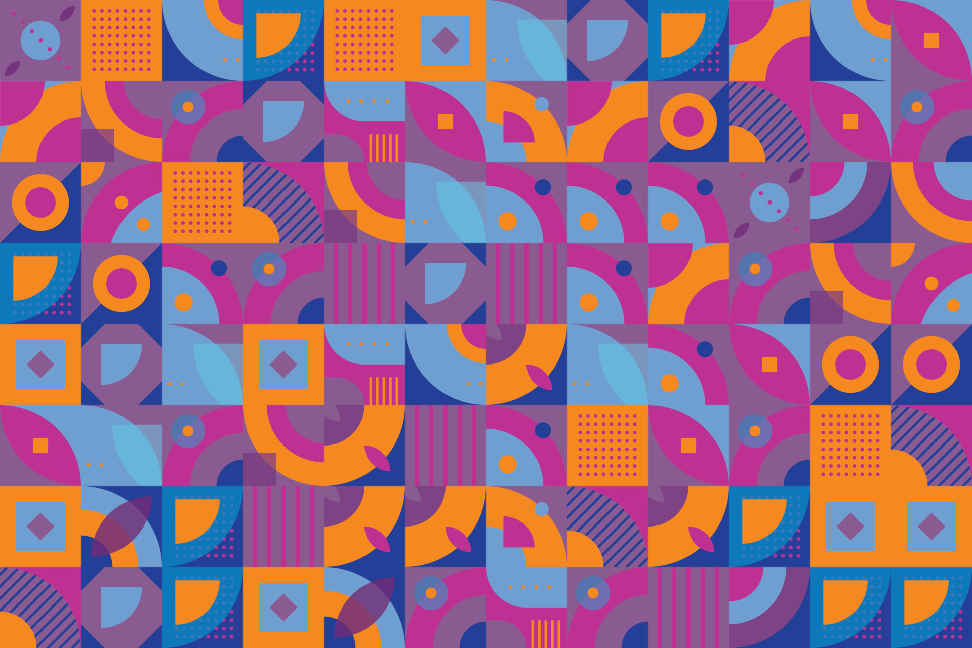 Mosaic geometric shapes vector seamless pattern It consists of a