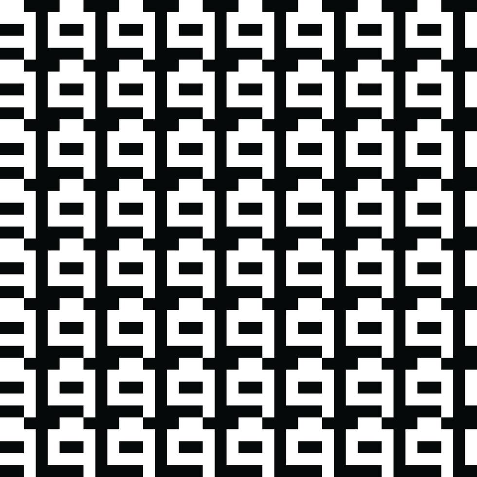 Black and White Vector seamless pattern. Modern stylish abstract texture. Repeating geometric tiles from striped elements