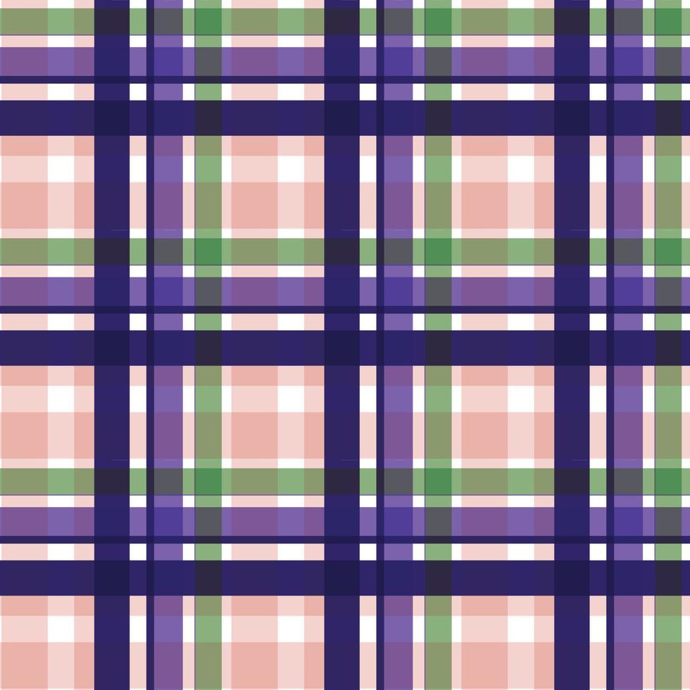 plaid pattern fabric design background is made with alternating bands of coloured pre-dyed threads woven as both warp and weft at right angles to each other. vector