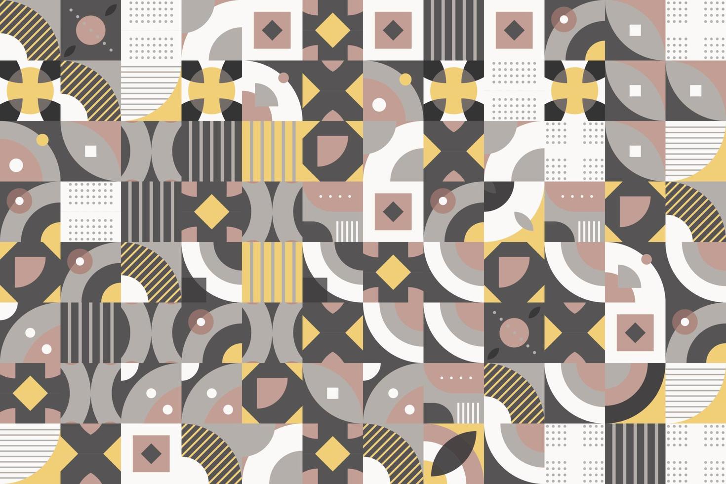 Trendy Modern geometric shapes vector seamless pattern It consists of a polyhedron such as a circle square triangle Used in the textile industry, fabric pattern, paper, wallpaper, book cover