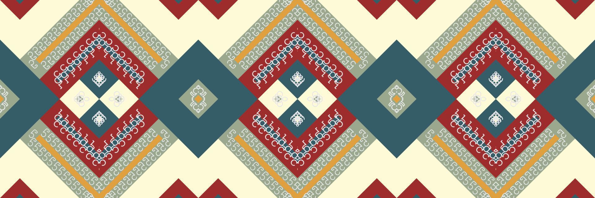 estampados y patrones étnicos indios. diseño de vestido de sari antiguo estampado tradicional es un patrón creado mediante la combinación de formas geométricas. diseño para imprimir. utilizando en la industria de la moda. vector