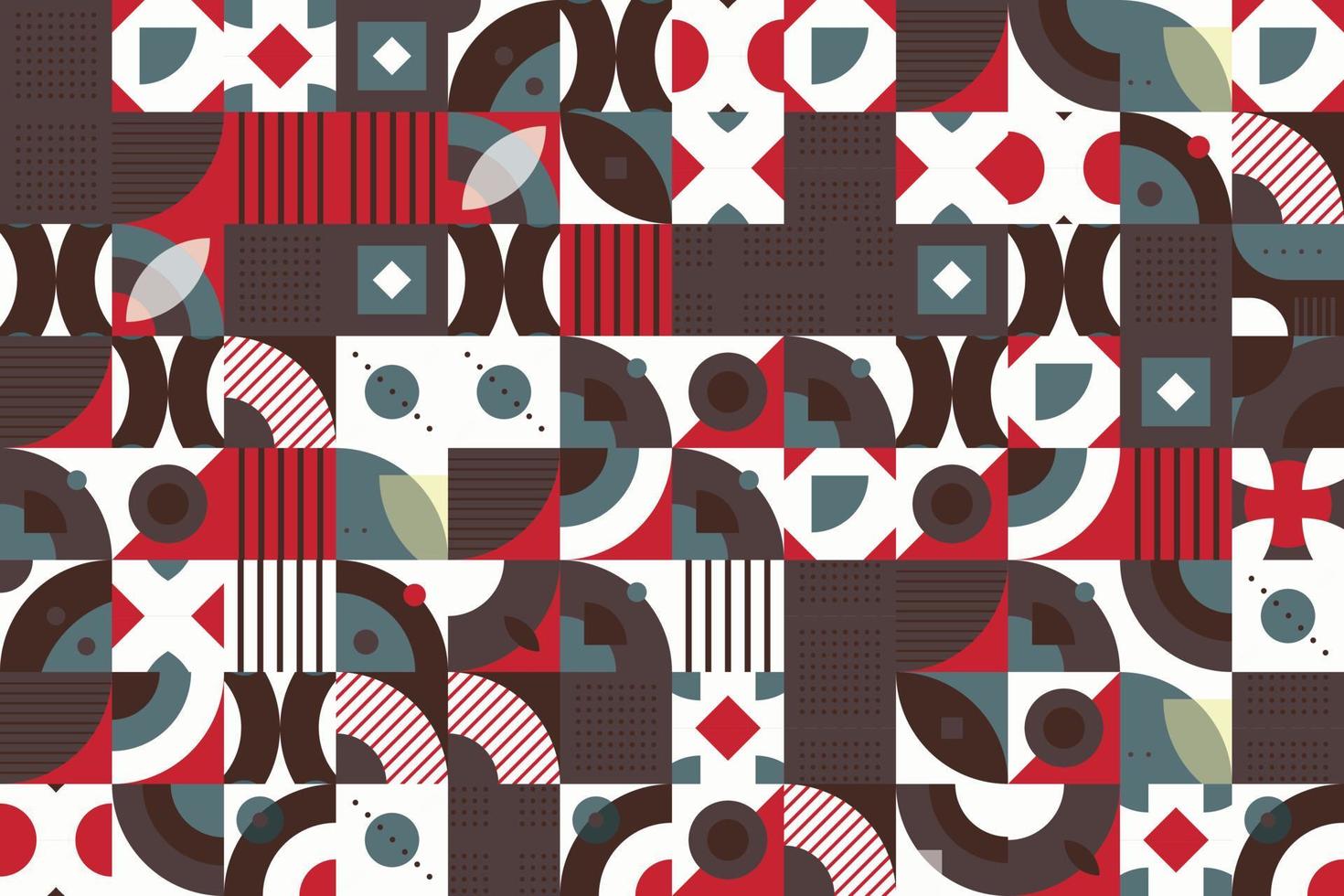 Trendy Modern geometrical shapes vector seamless pattern It consists of a polyhedron such as a circle square triangle Used in the textile industry, fabric pattern, paper, wallpaper, book cover