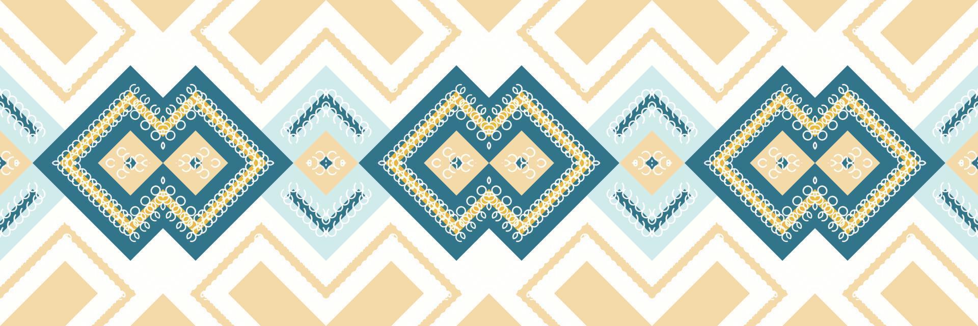 The ethnic design drawing is colorful. It is a pattern created by combining geometric shapes. Design for print. Using in the fashion industry. vector