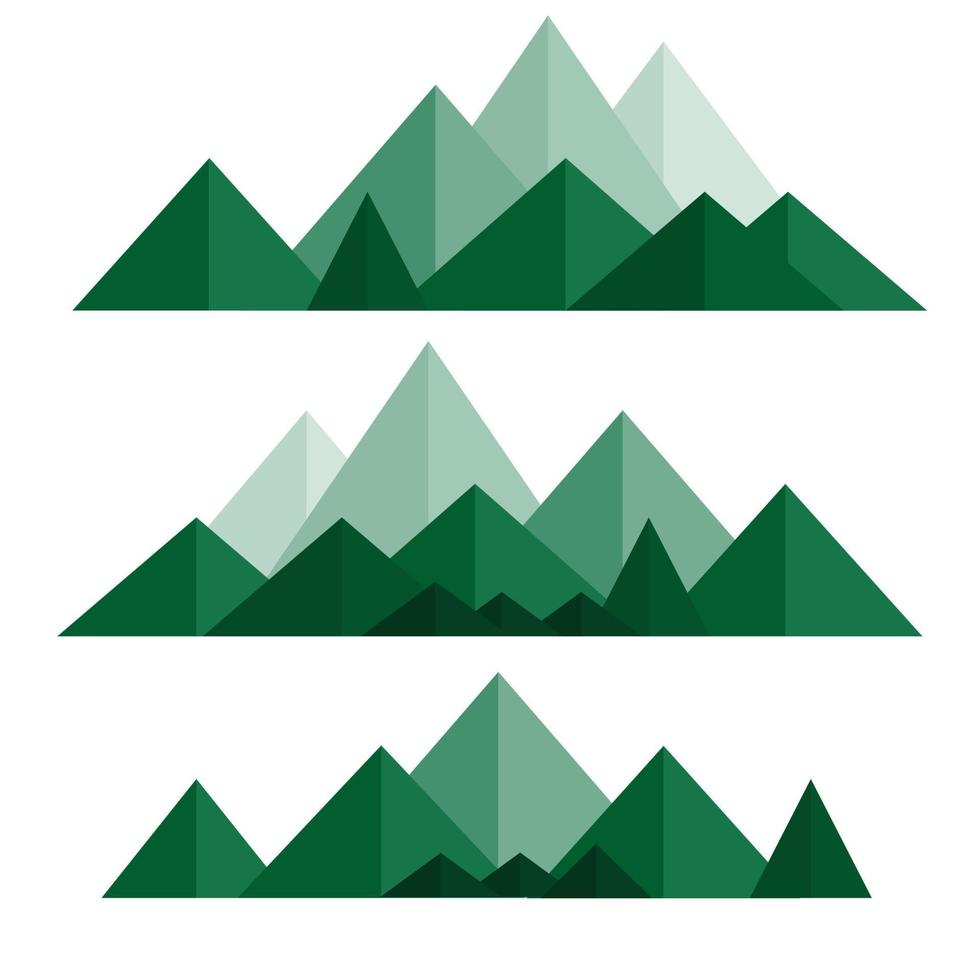 Mountain hill set vector isolated,Green valley set