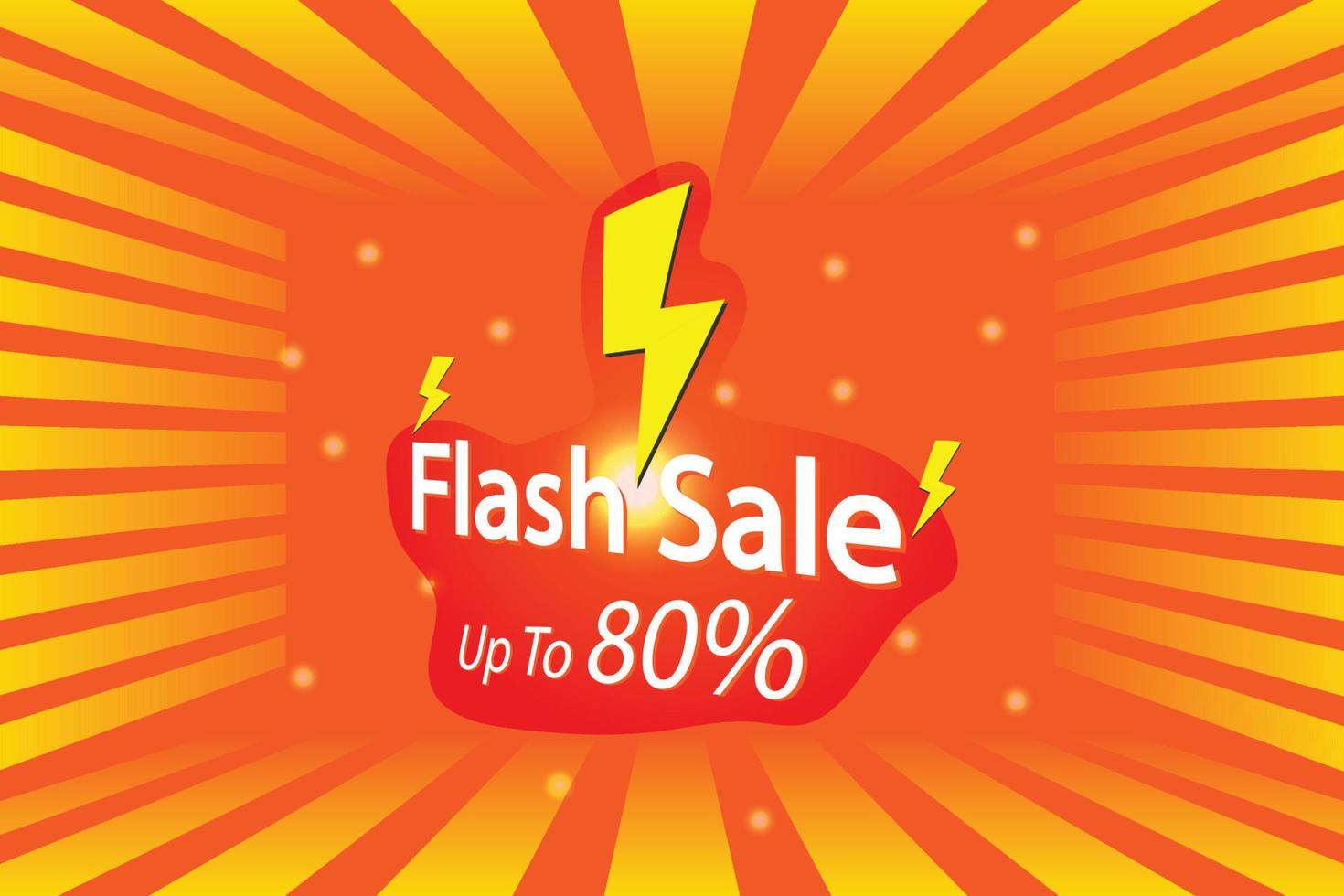 Flash sale banner up to 80 percent advertising for shopping light perspective vector