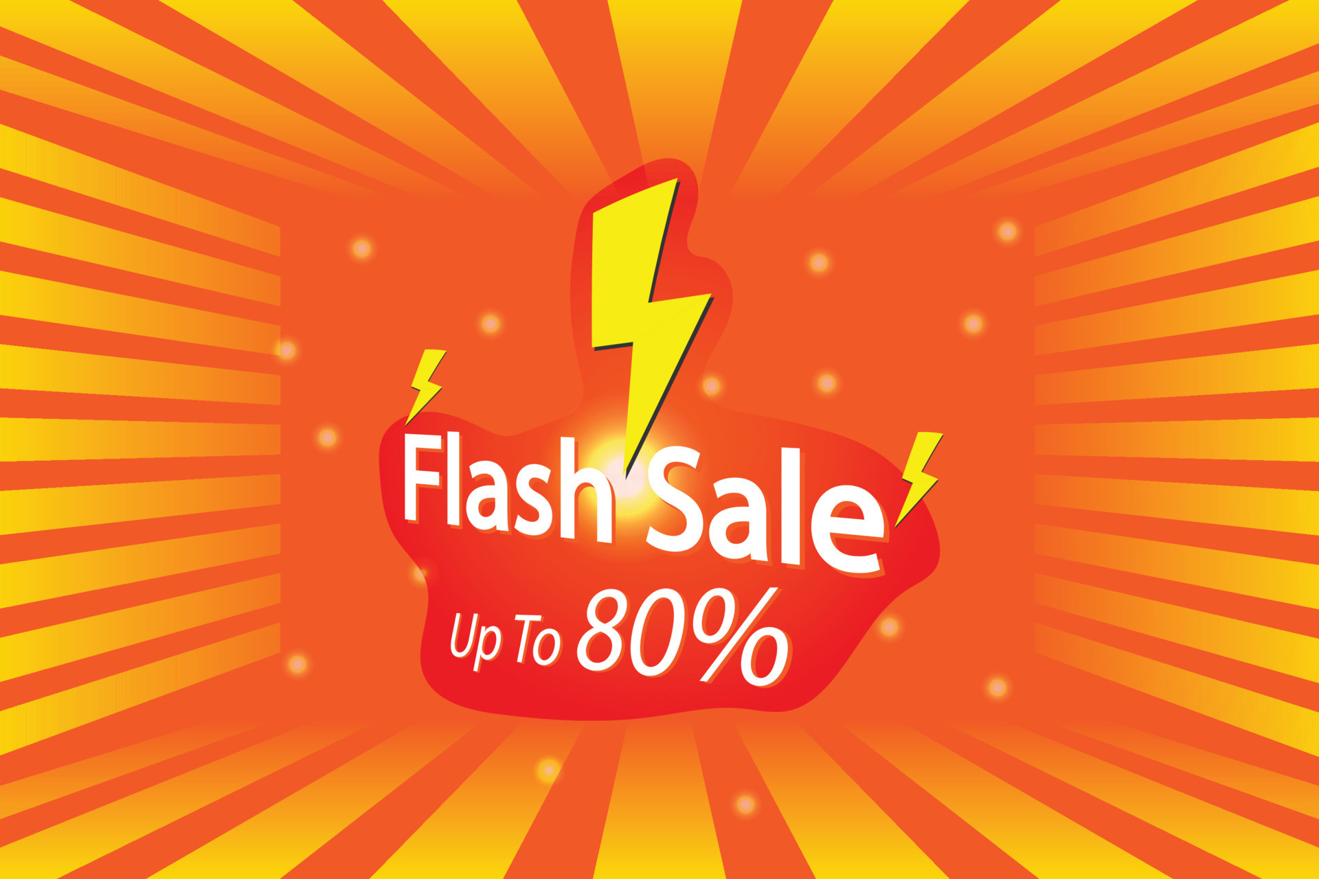 Flash sale banner up to 80 percent advertising for shopping light