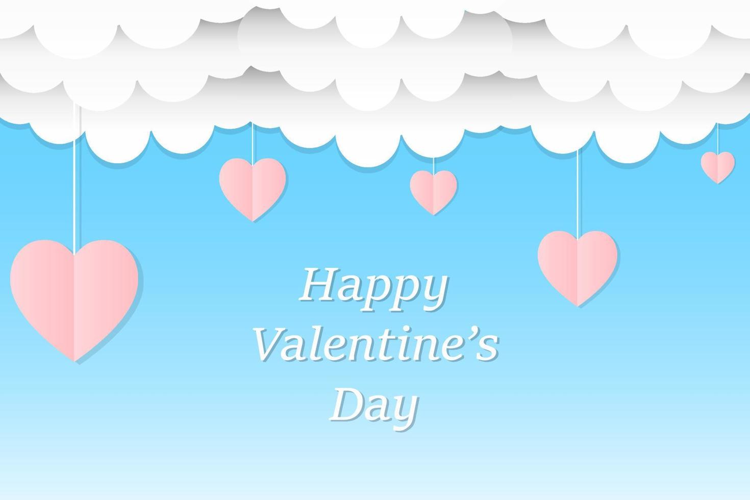 Vector valentine background concept with the pink heart shape balloon