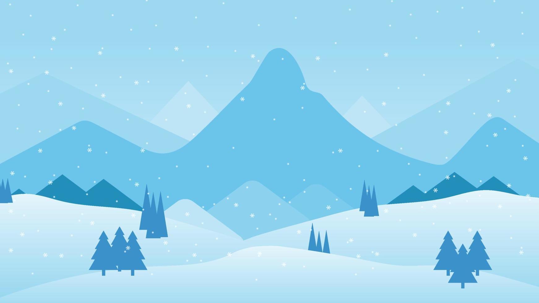 Winter snow merry christmas season at the mountain hill sunlight illustration vector