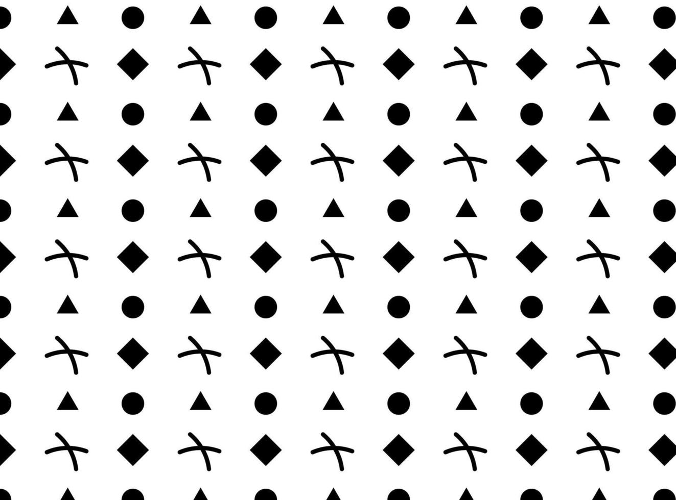 Gerometric shape cross triangle sqaure circle pattern fashion white background vector