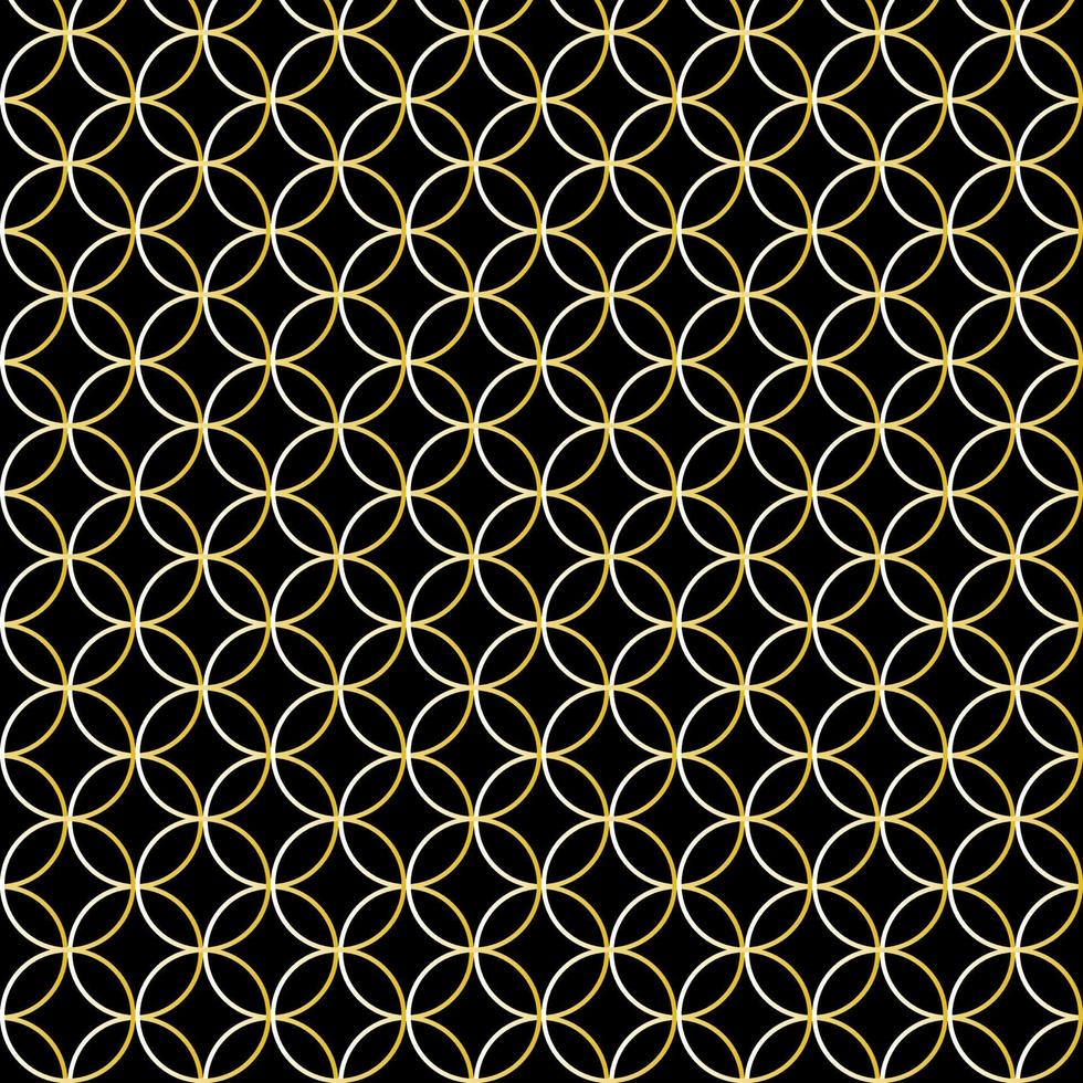 Abstract circle geometric pattern striped gold background fabric vector