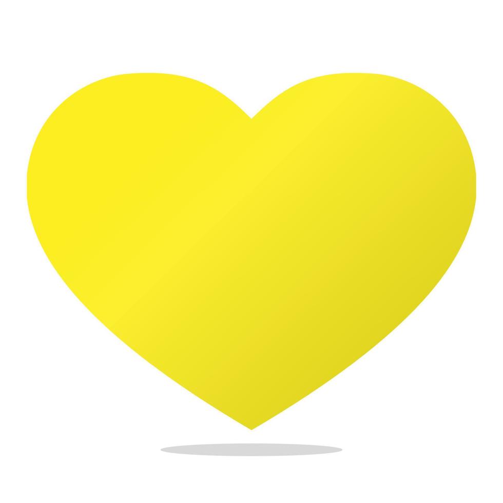 Flat heart yellow color vector