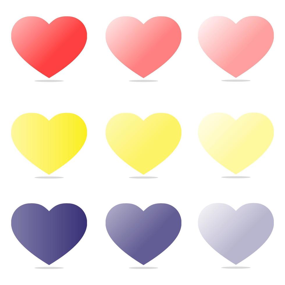 Corrección de corazón colorido aislado, conjunto de corazón vector