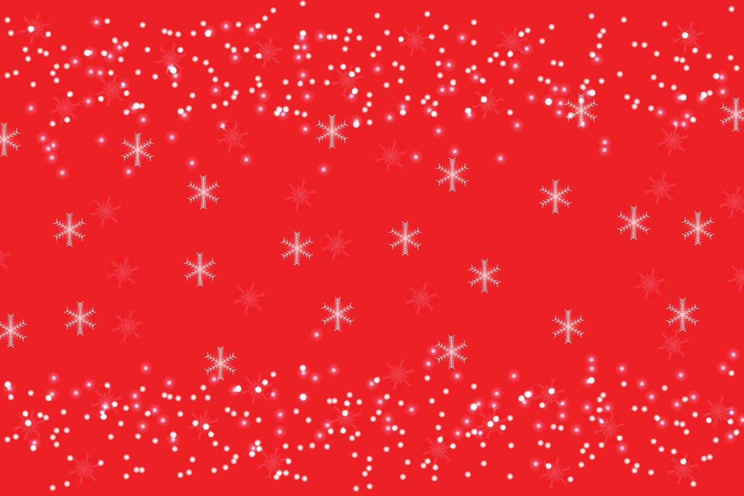 Snowfall and snow icon with white bokeh red background vector