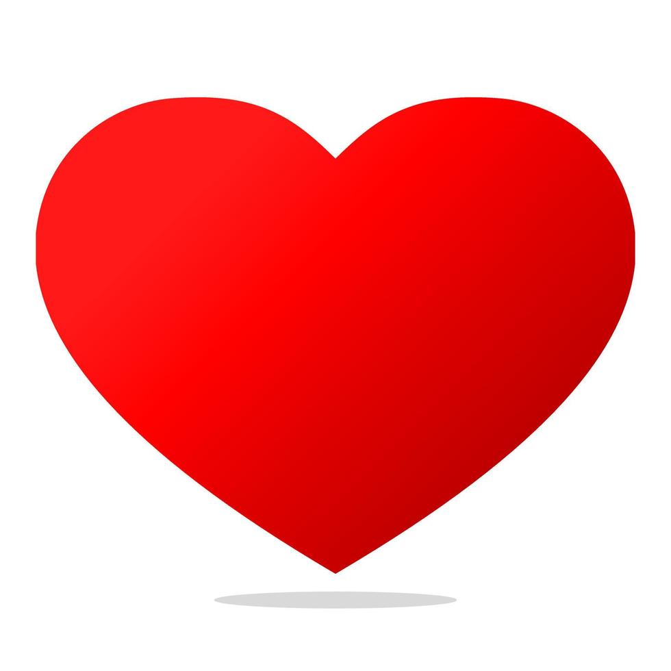 Flat heart red color vector