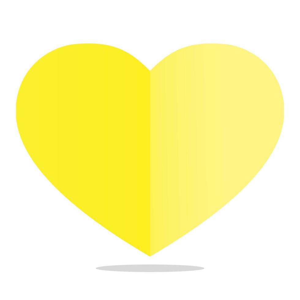 Flat heart yellow color vector 16157329 Vector Art at Vecteezy