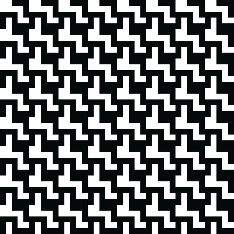 Monochrome Vector seamless pattern. Modern stylish abstract texture. Repeating geometric tiles from striped elements