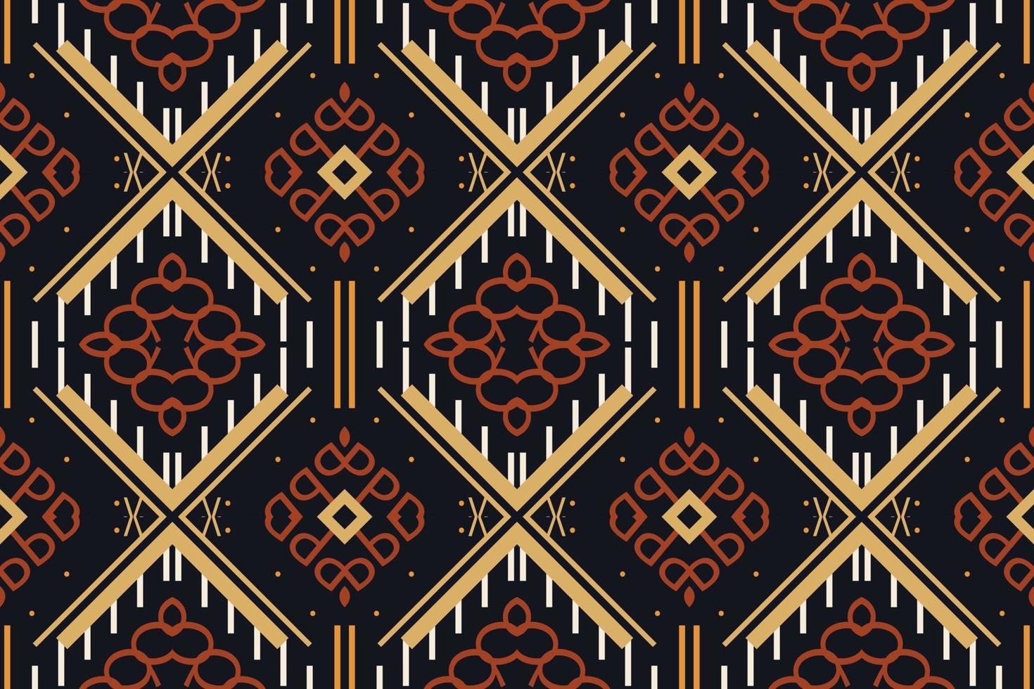 patrón étnico. bordado popular sin costuras ikat, patrón tradicional arte africano es un patrón creado mediante la combinación de formas geométricas. diseño para imprimir. utilizando en la industria de la moda. vector