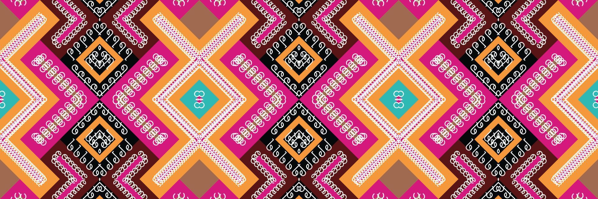 Ethnic Aztec Ikat Seamless Pattern Textile ikat damask seamless pattern digital vector design for Print saree Kurti Borneo Fabric Aztec brush symbols swatches stylish