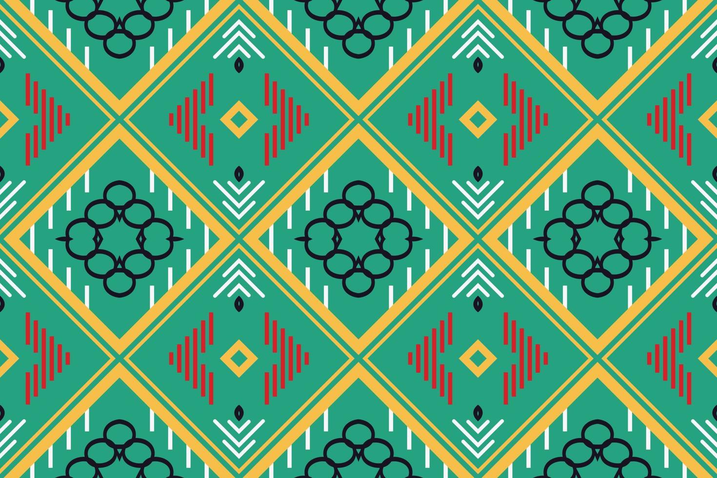 Ethnic Pattern vector. Ikat Seamless embroidery, Ikat Seamless folk embroidery, Ikat Seamless folk embroidery, traditional pattern design It is a pattern created by combining geometric shapes. vector