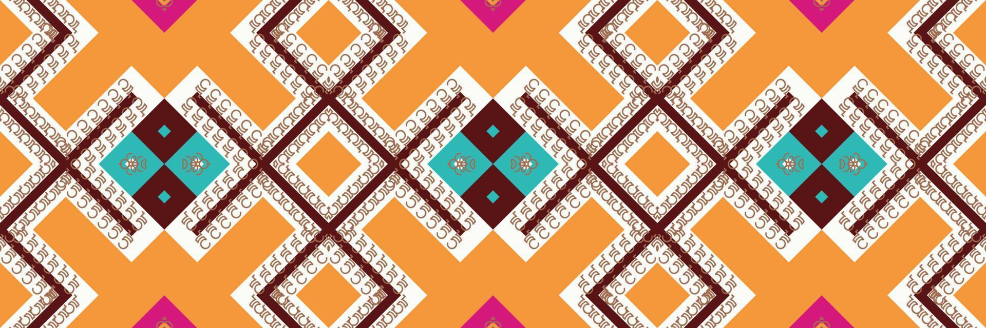 Ethnic pattern design of the Philippines. traditional pattern background It is a pattern created by combining geometric shapes. Design for print. Using in the fashion industry. vector