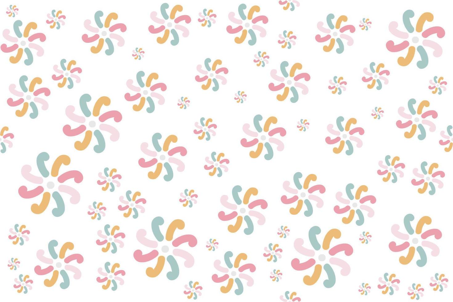 Romantic Flower seamless patterns vector illustration design It is a pattern created by combining freehand. Create beautiful fabric patterns. Design for print. Using in the.